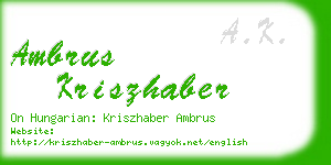 ambrus kriszhaber business card